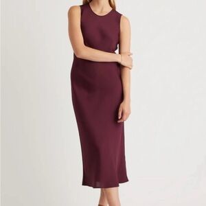 Washable Stretch Silk Tank Midi Dress